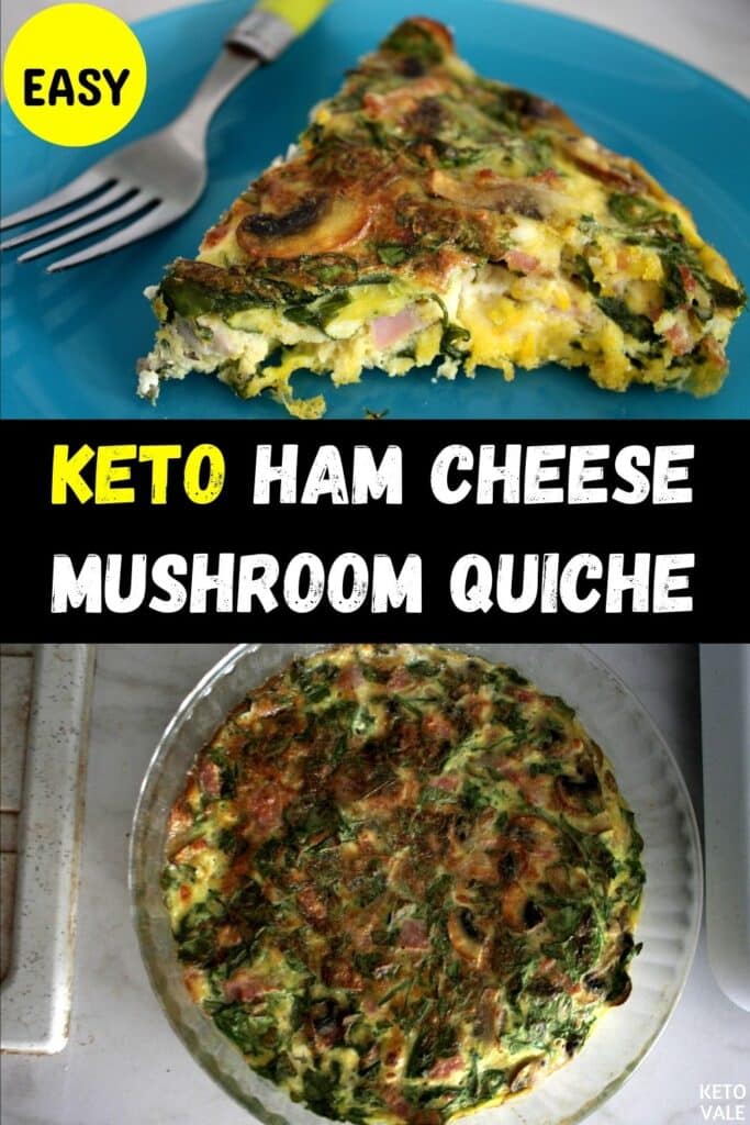 keto ham cheese mushroom quiche