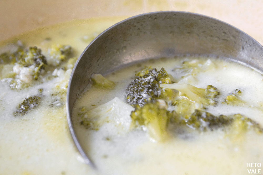 add shredded cheese to broccoli soup