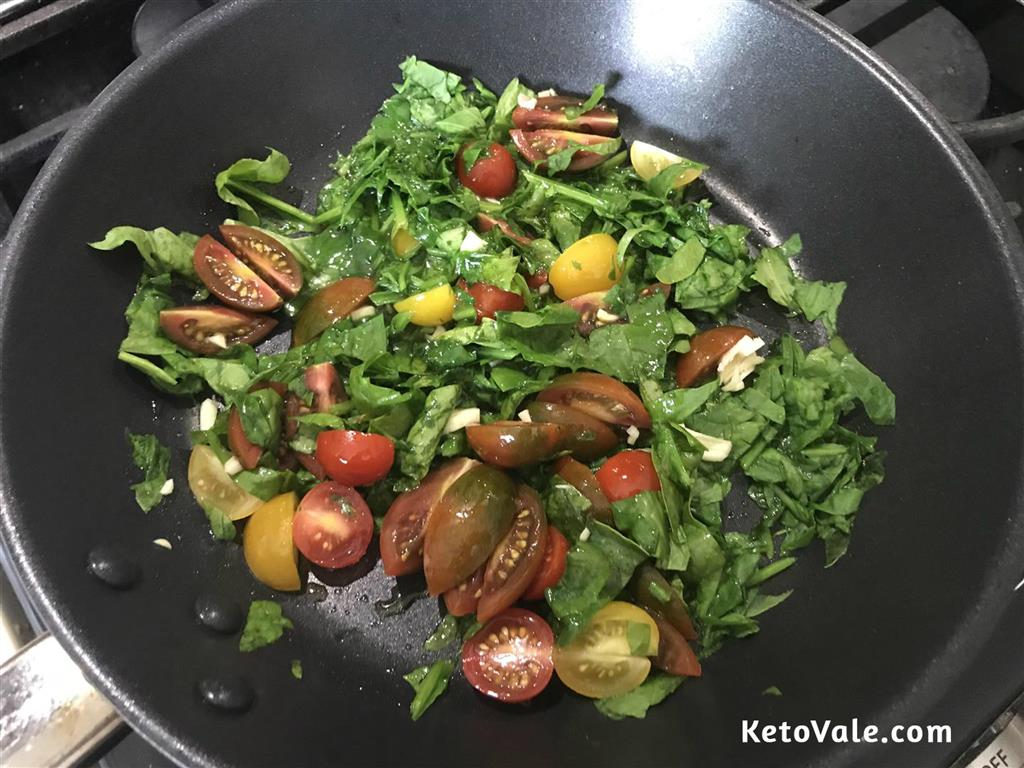 stir fry tomatoes spinach