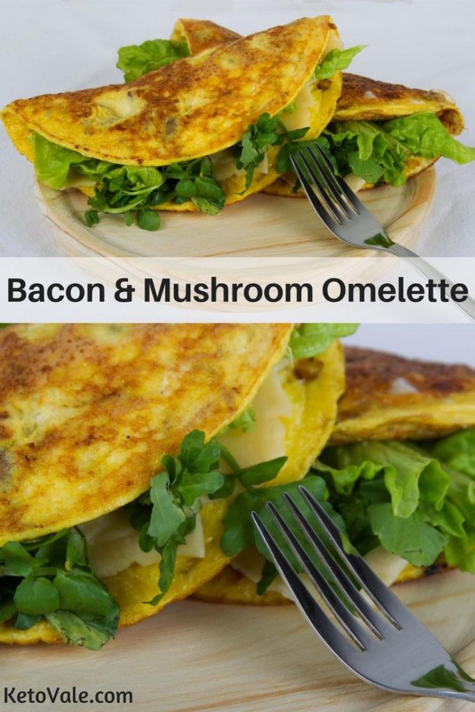 Keto Bacon Mushroom and Cheese Omelette KetoVale