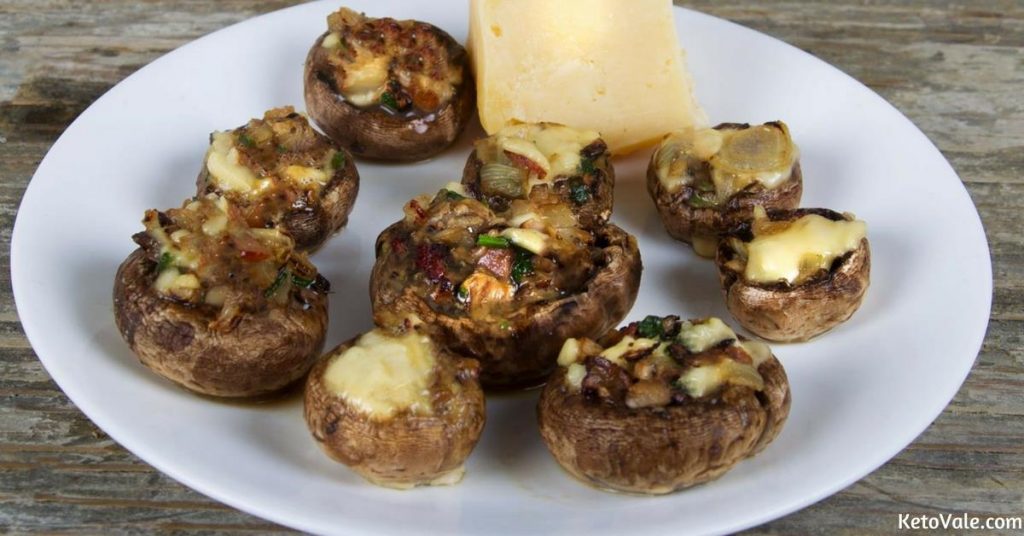 Mushrooms stuffed bacon cheese