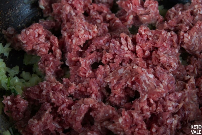 Saute ground beef in bacon fat