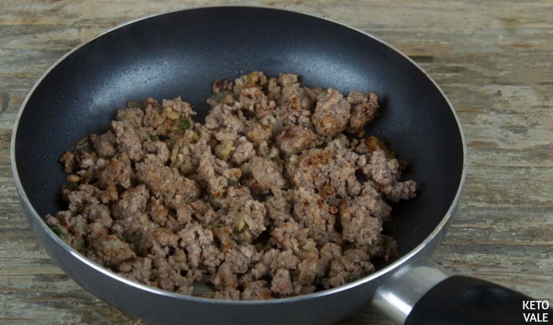 Saute ground beef with taco seasoning