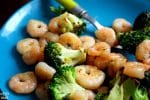 Sauteed shrimp and broccoli
