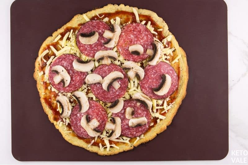 add salami mushroom cheese toppings