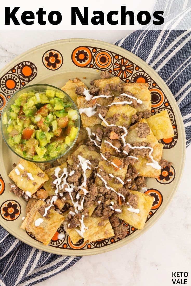 keto nachos with guacamole