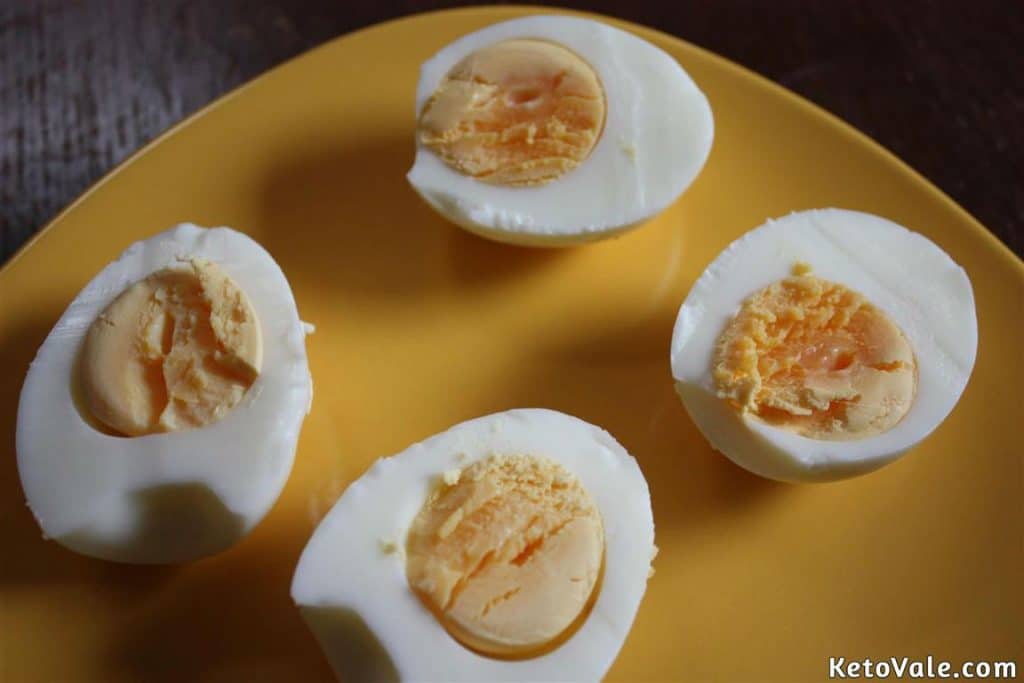 cut boiled eggs in half