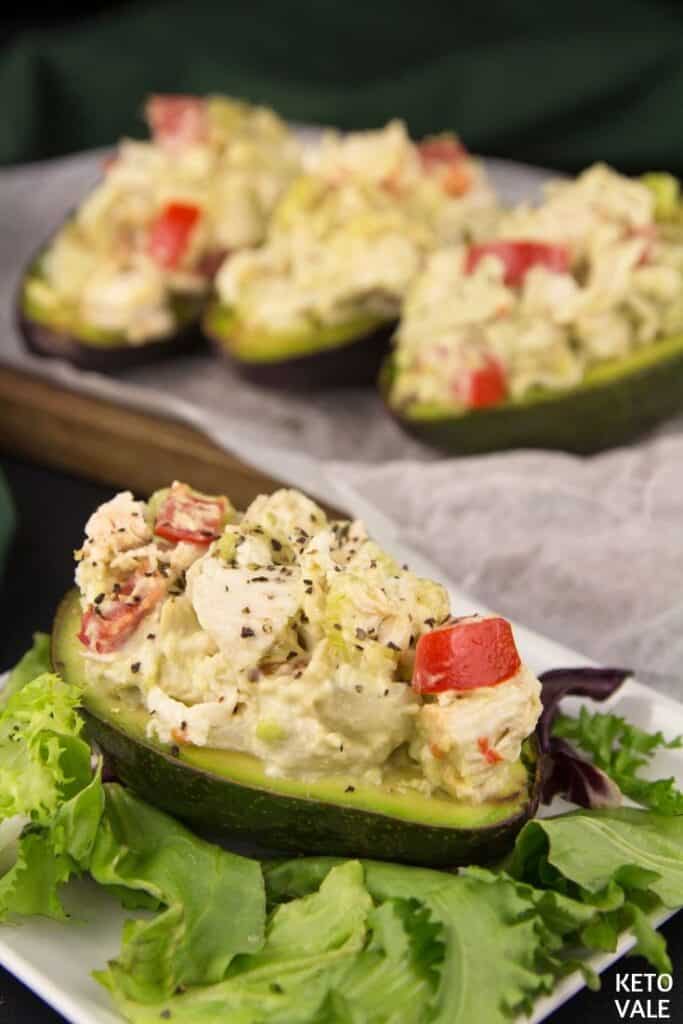 keto chicken salad stuffed avocado