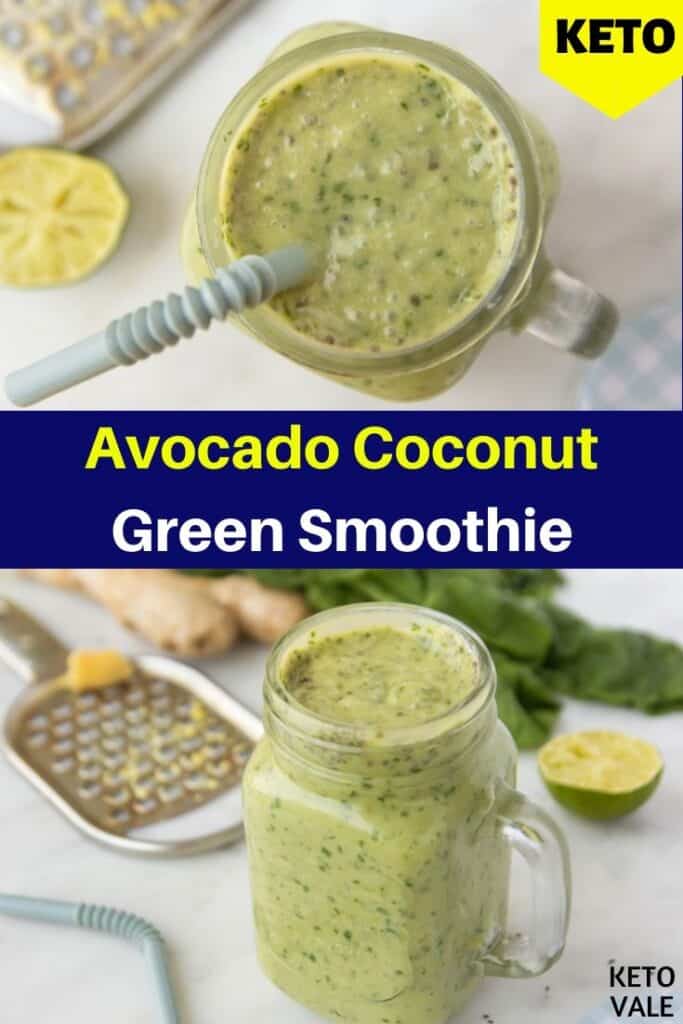low carb avocado coconut spinach smoothie