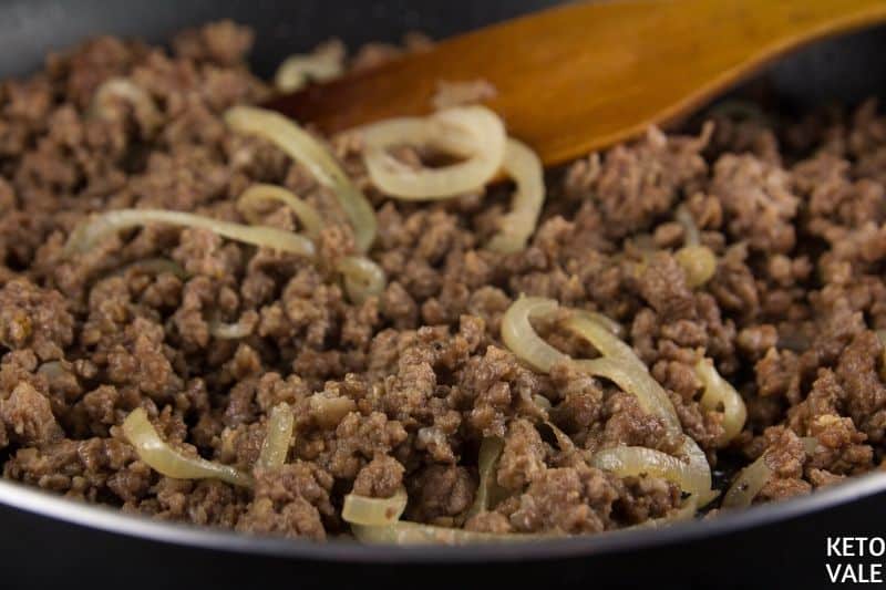 saute ground beef onion garlic