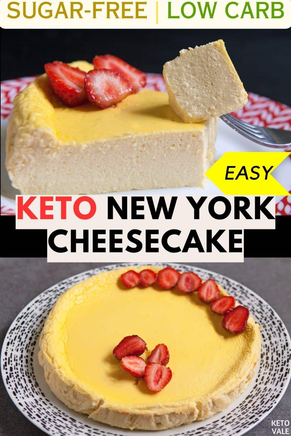 Keto New York Cheesecake Low Carb Recipe | KetoVale
