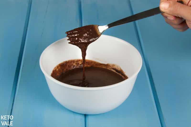 Add egg cocoa powder to melted butter