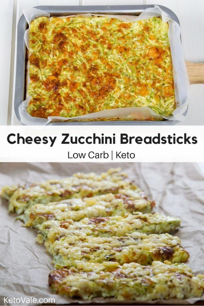 Keto Cheesy Zucchini Breadsticks Low Carb Recipe KetoVale