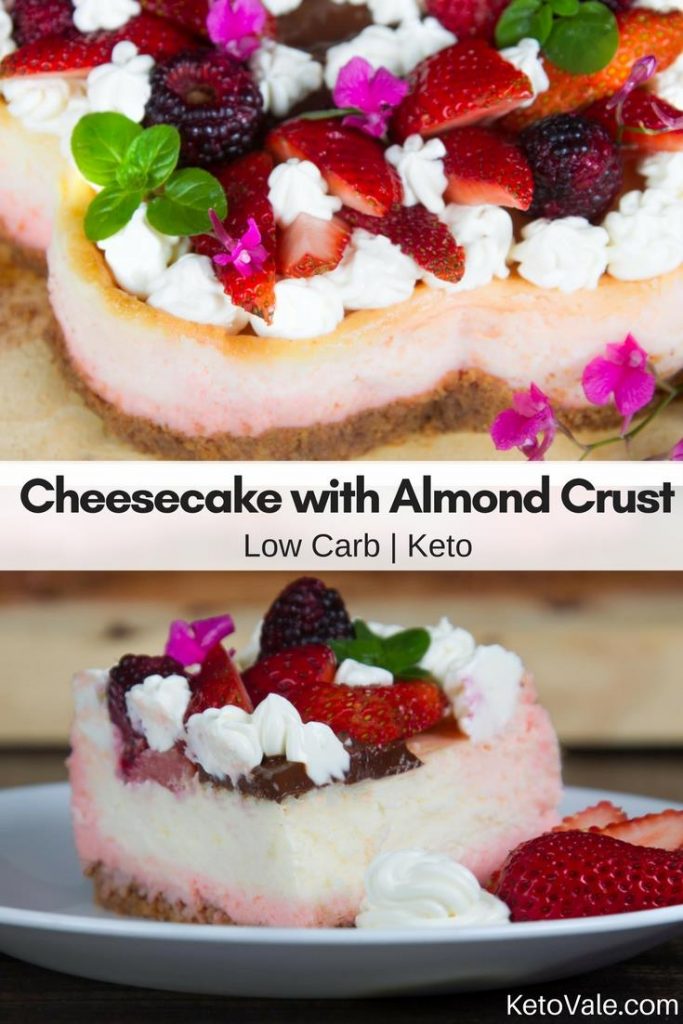 Keto Cheesecake with Almond Crust Low Carb Recipe Keto Vale