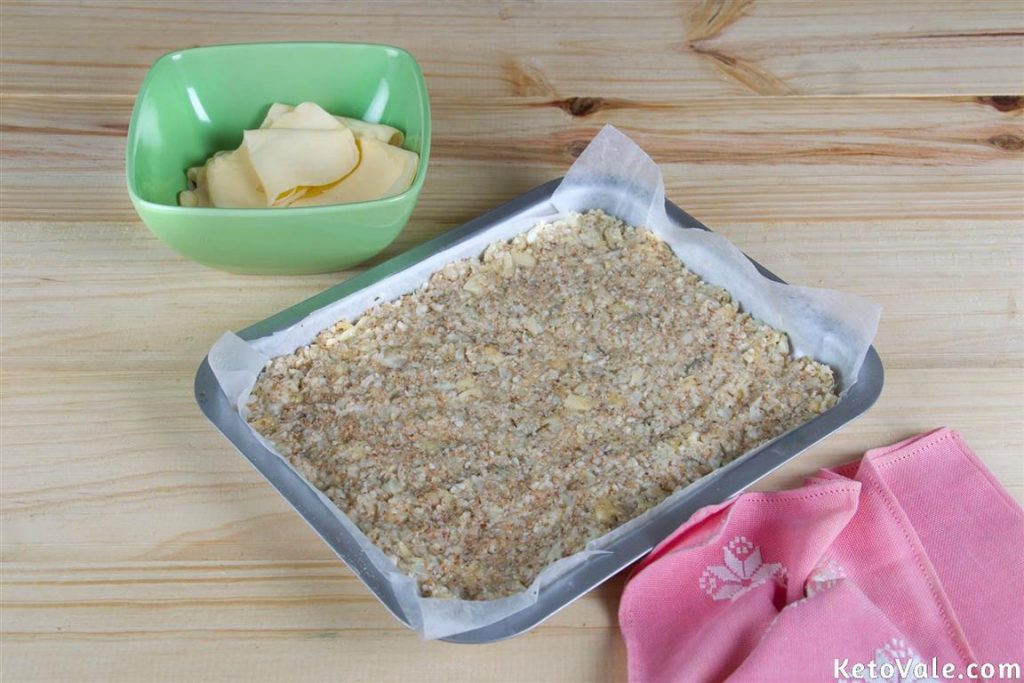 Spread cauliflower bread dough