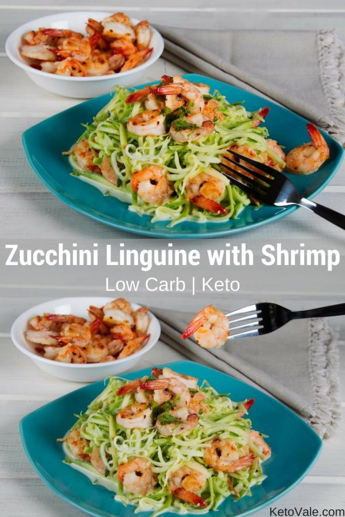Easy Zucchini Linguine with Shrimp Low Carb Recipe