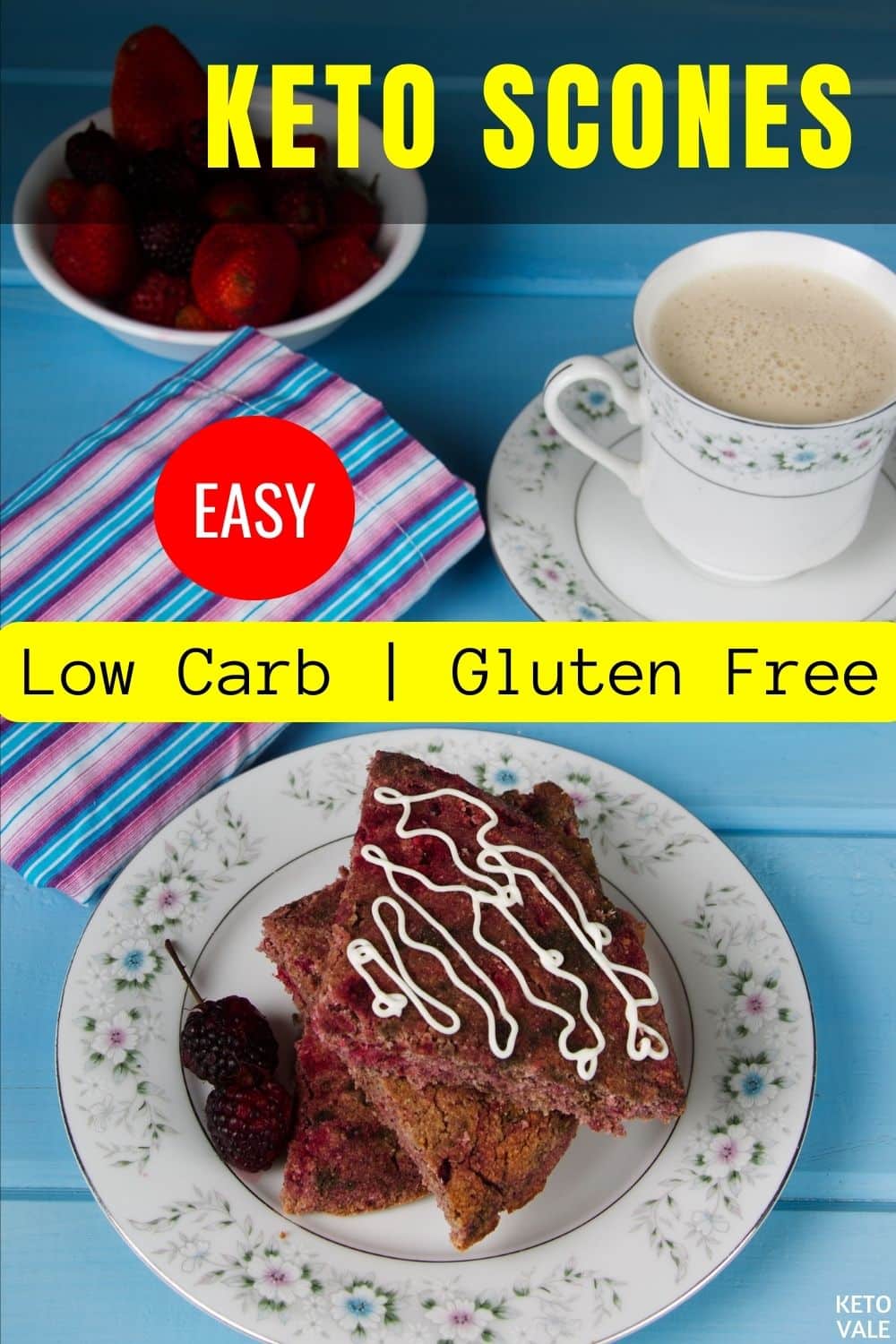 Easy Keto Blackberry Scones Low Carb Recipe KetoVale