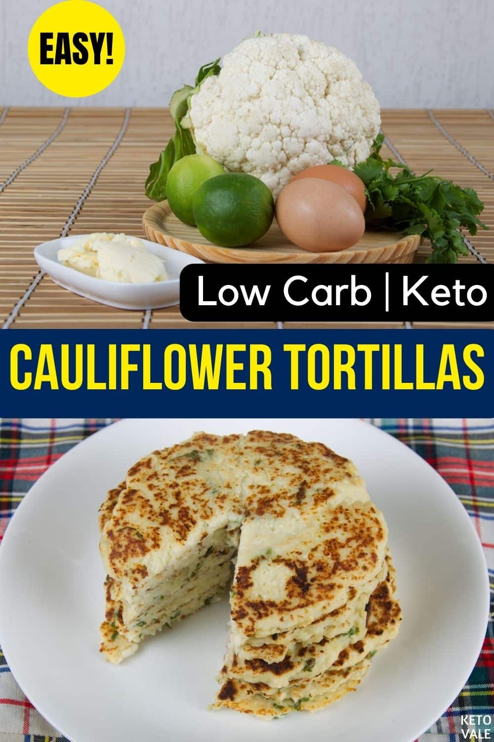 Keto Cauliflower Tortillas Low Carb Recipe KetoVale