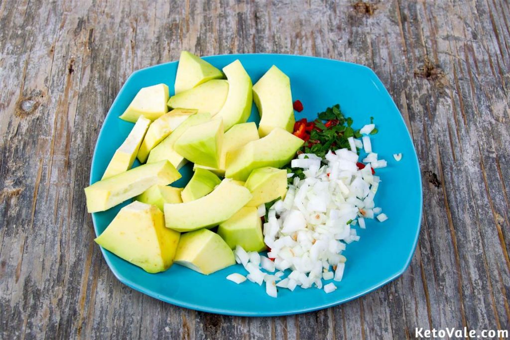 Chopping Avocado and Onion