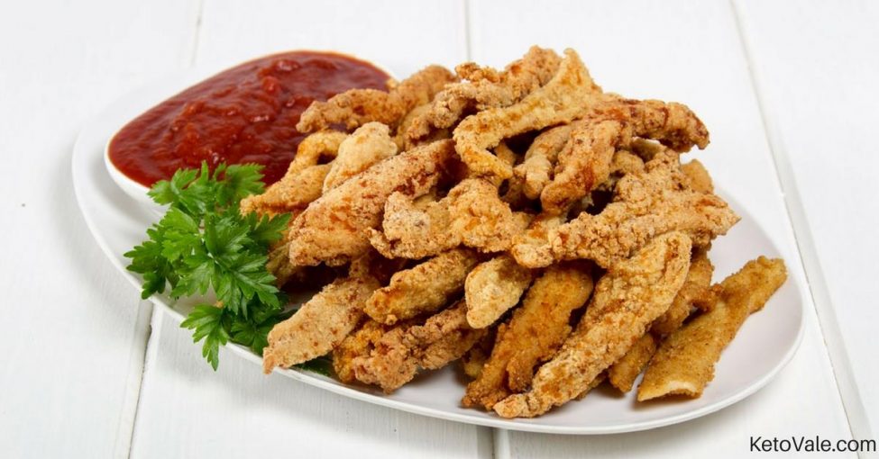 Crunchy Keto Fried Chicken Tenders Low Carb Recipe | KetoVale