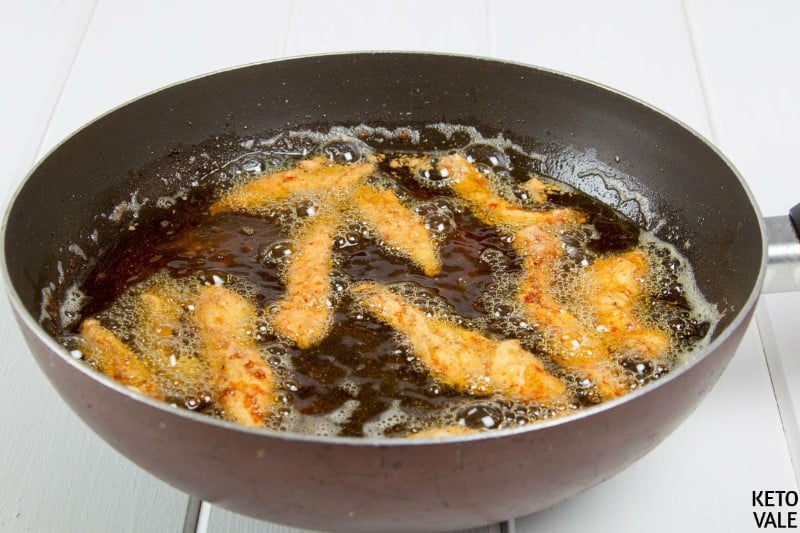 Frying chicken tenders