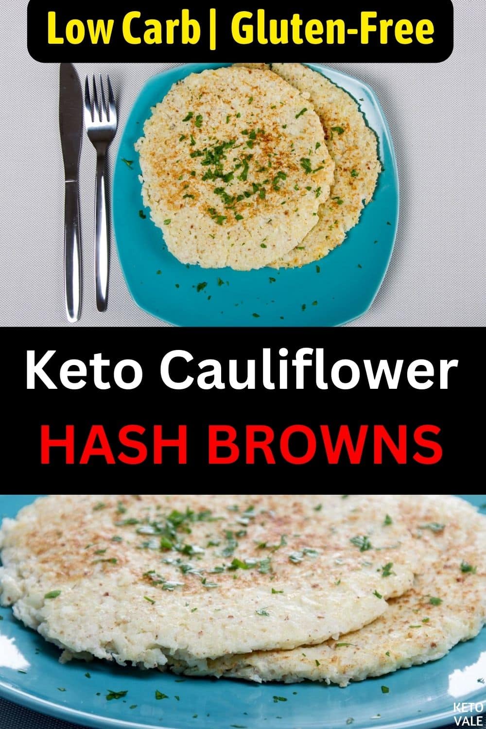 Keto Cauliflower Hash Browns Low Carb Recipe KetoVale