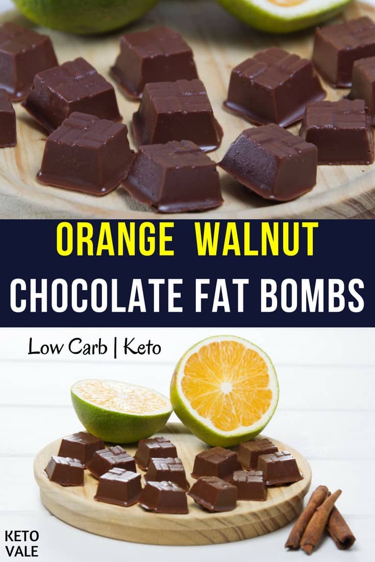 Keto orange walnut chocolate fat bombs