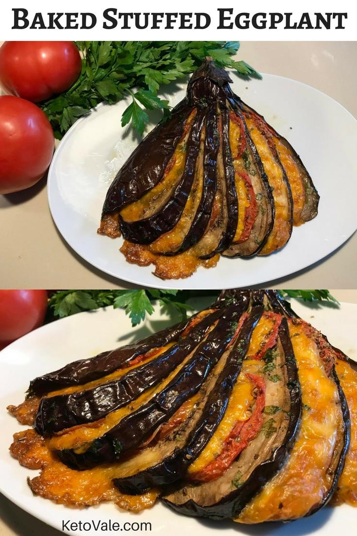 Baked Stuffed Eggplant Cheese Tomato