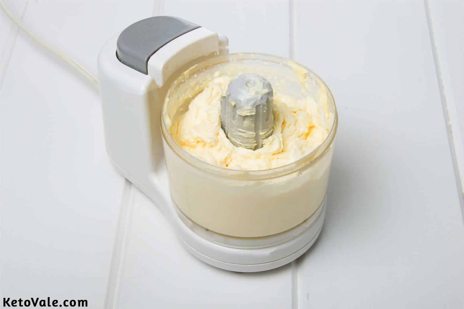 Combine cream cheese, butter and vanilla