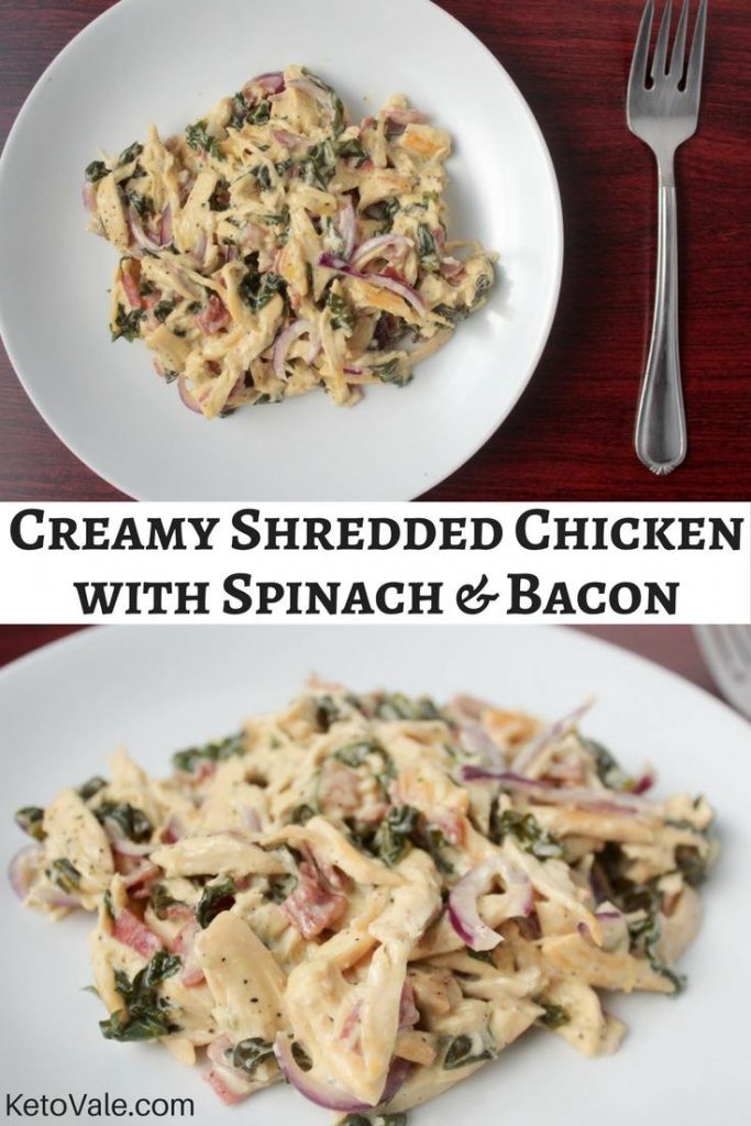 Easy Creamy Chicken with Spinach and Bacon Low Carb Recipe