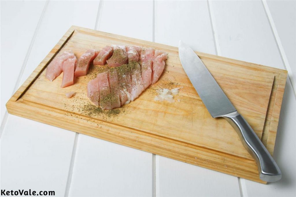 Cut and season chicken