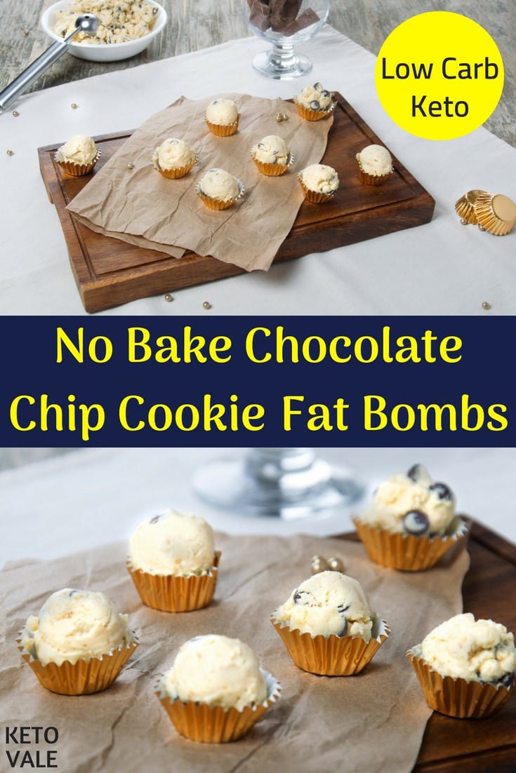 No Bake Chocolate Chip Cookie Fat Bombs