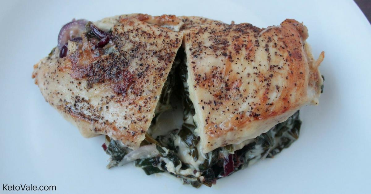 Creamy Pan Fried Spinach Stuffed Chicken Breast Recipe Keto Vale