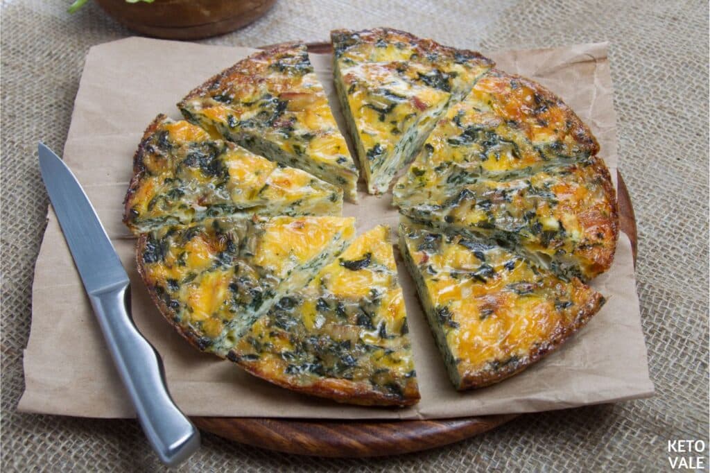 Keto Crustless Spinach Quiche Low Carb Recipe | KetoVale