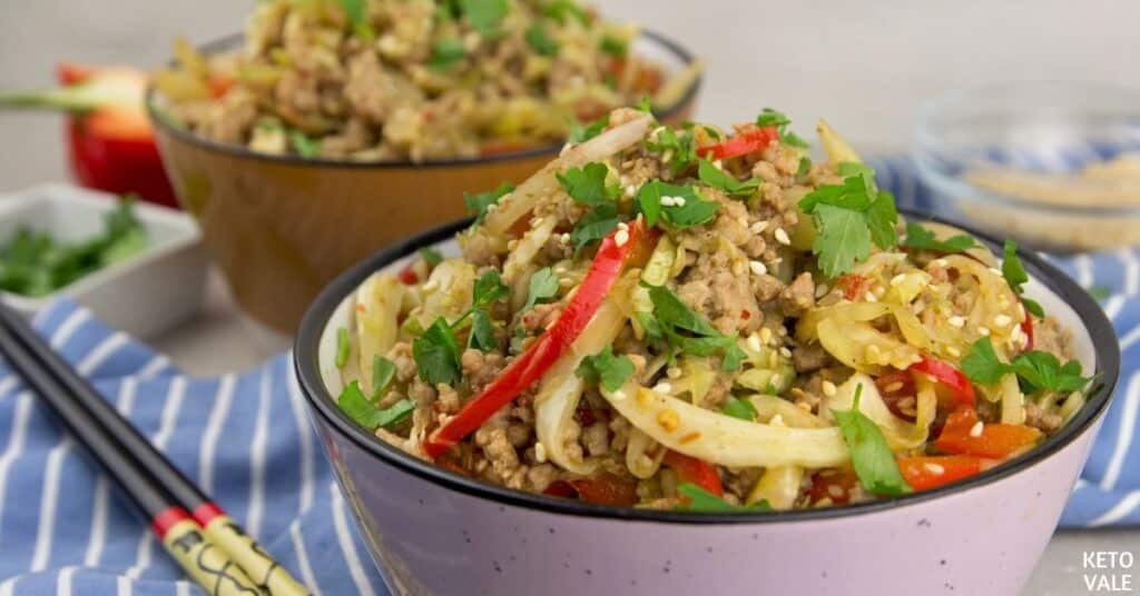 keto egg roll in a bowl