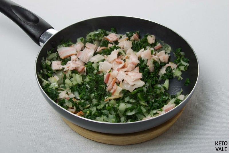 saute bacon onion spinach