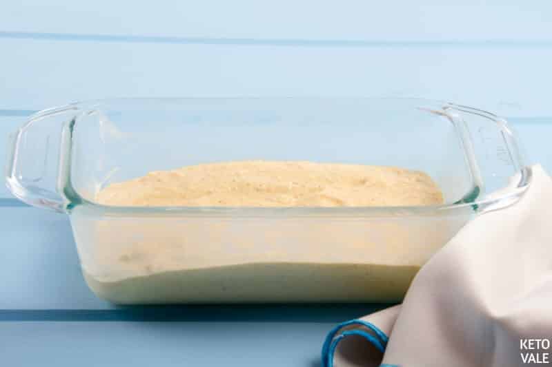 transfer bread batter into loaf pan