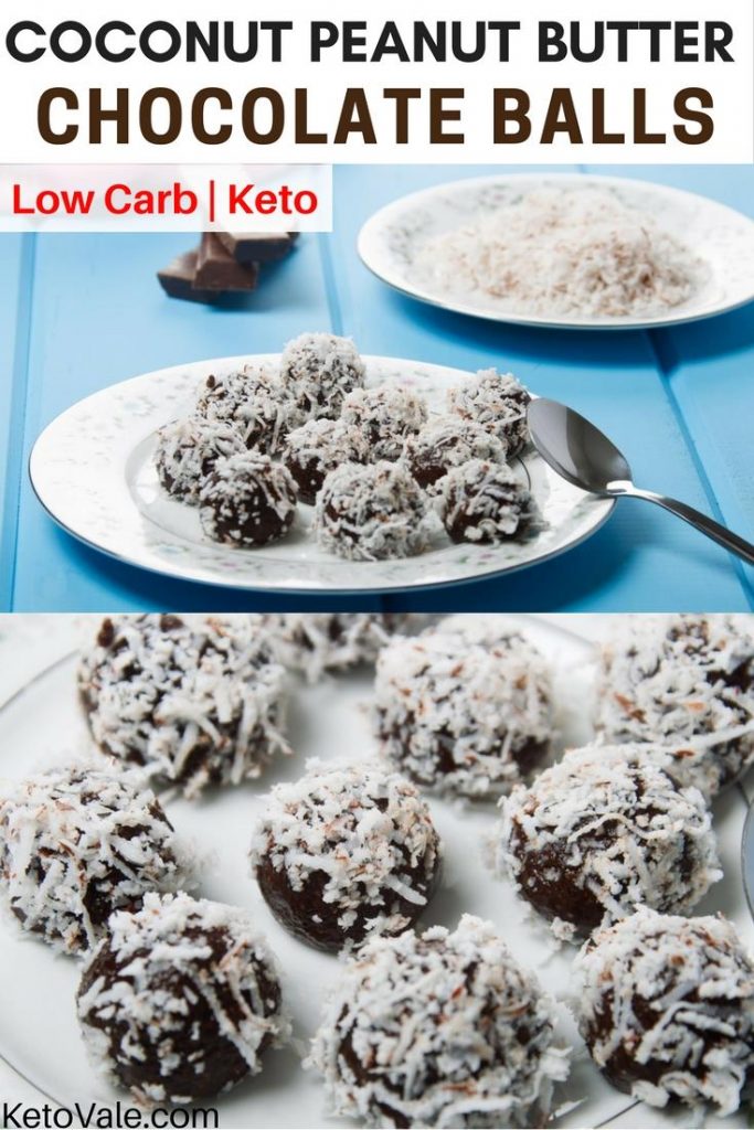 Keto Peanut Butter Coconut Chocolate Balls No Bake Low Carb Recipe ...
