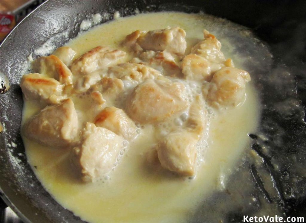 Cook chicken in heavy cream and coconut