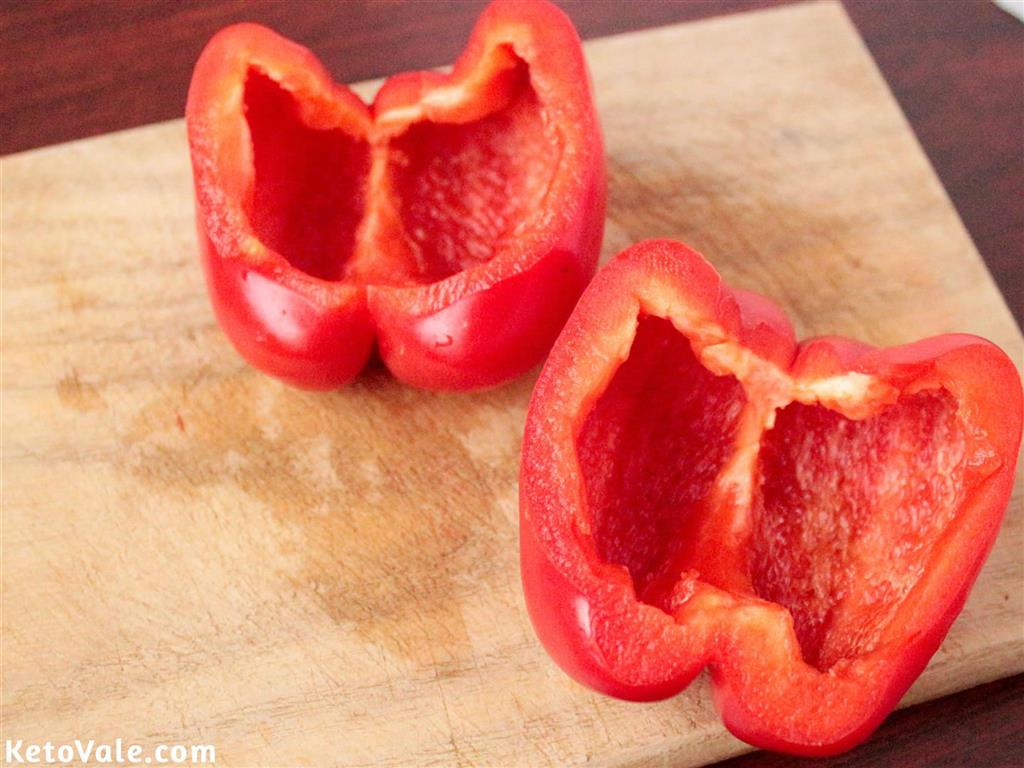Cut bell pepper in half