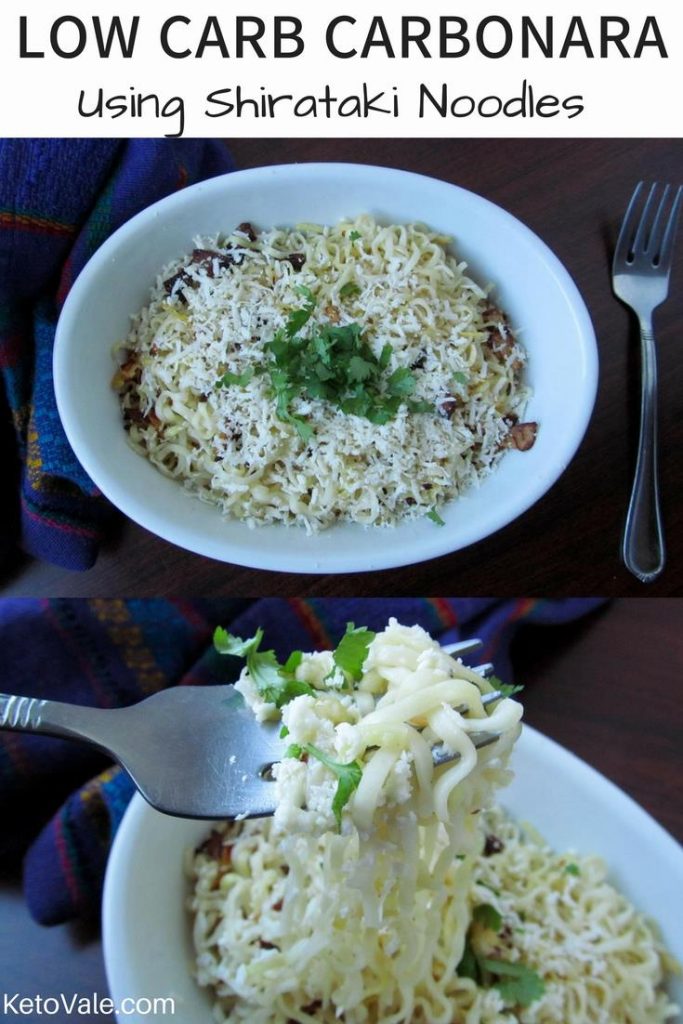 Shirataki Noodles Carbonara Low Carb Pasta Recipe