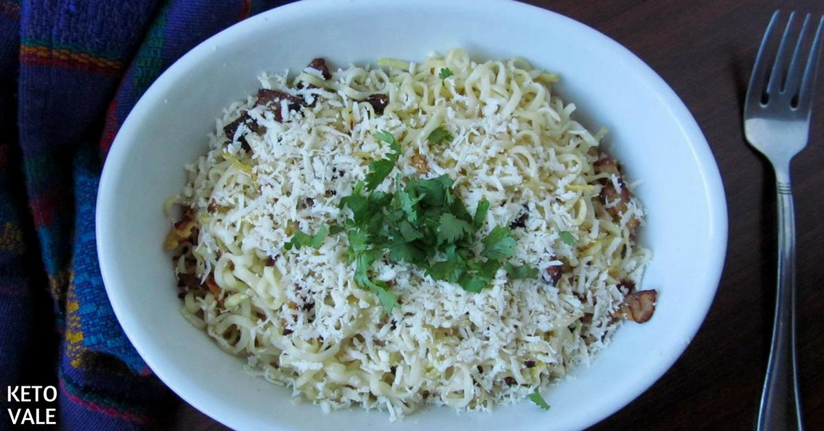 Shirataki Noodles Carbonara Low Carb Pasta Recipe Keto Vale