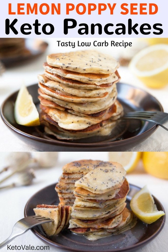 Keto Lemon Poppy Seed Pancakes Low Carb Recipe KetoVale