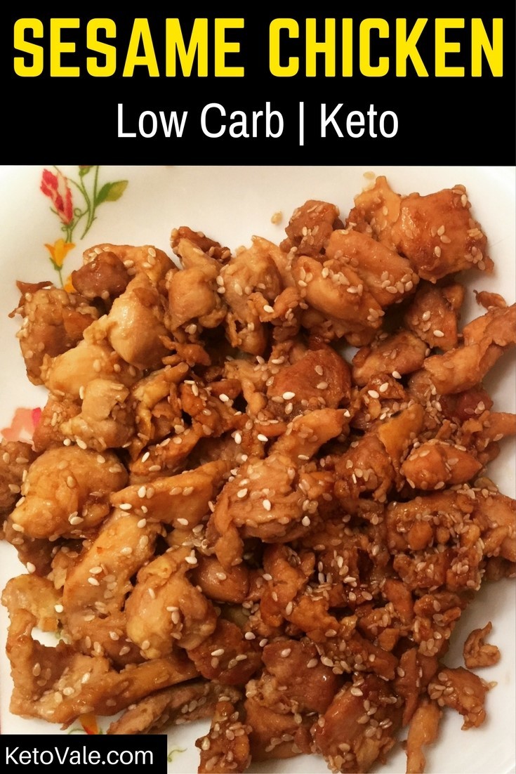 Keto Chinese Sesame Chicken Low Carb Recipe | Keto Vale