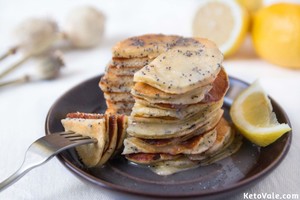 Low Carb Lemon Poppy Seed Pancakes