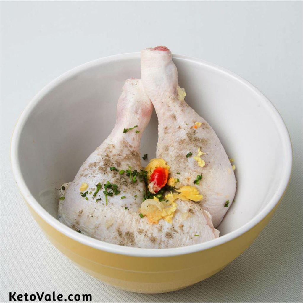 Marinate chicken legs