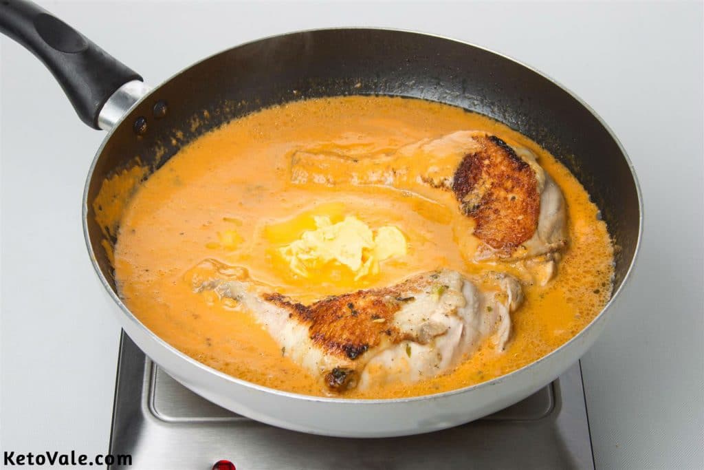 Simmer butter chicken for 10 minutes