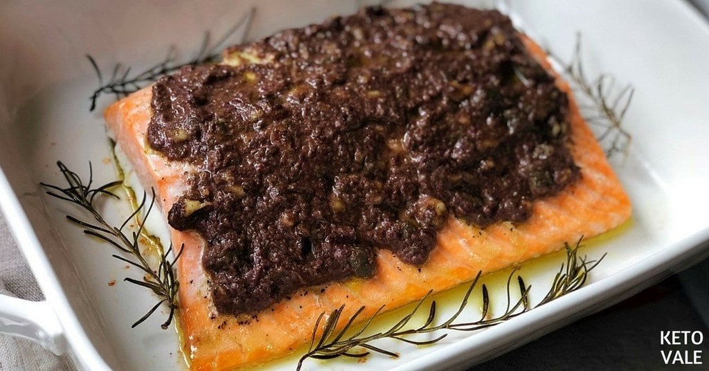 Baked Salmon with Tapenade