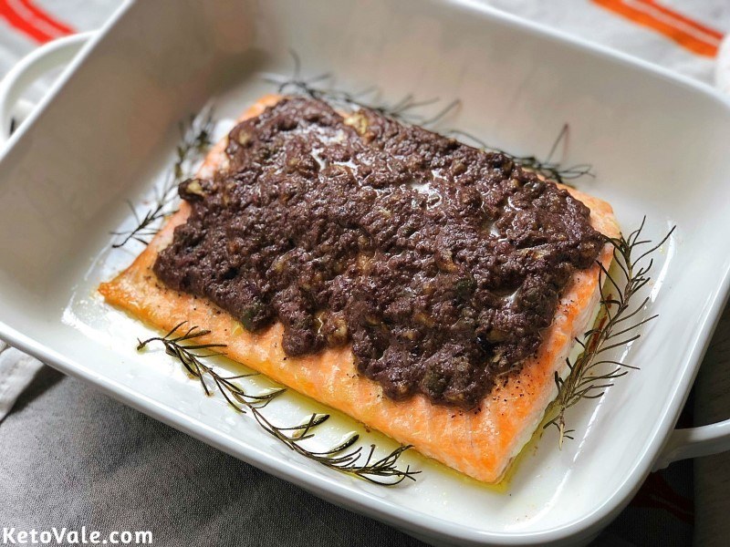 Keto Baked Salmon with Tapenade Recipe