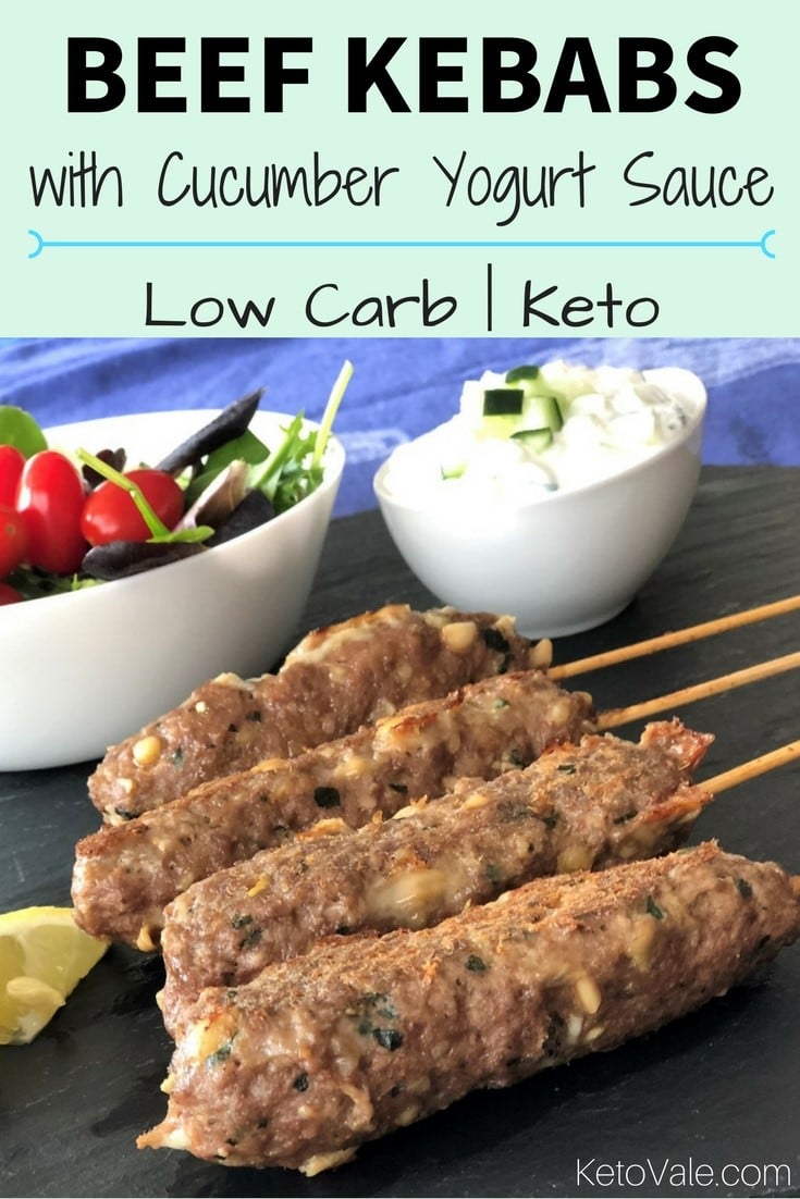 Beef Kebabs with Cucumber Yogurt Sauce